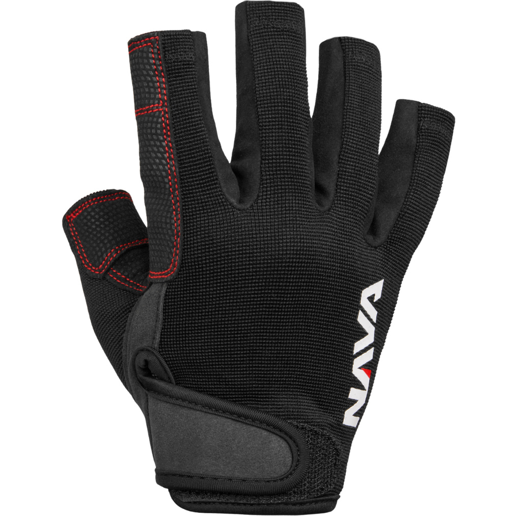2025 Nava Performance Nava Club Short Finger Sailing Gloves NAVACGSF01 - Black